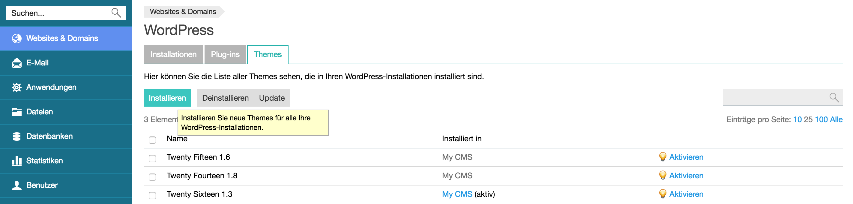 Themes Installieren unter WordPress